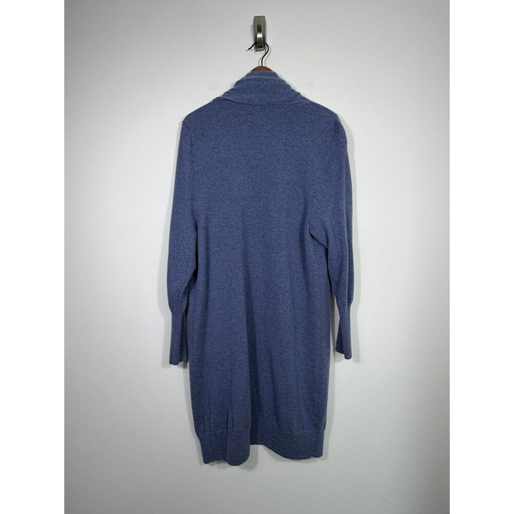 Quince 100% Cashmere Open Front Long Cardigan Sweater Blue - Picture 2 of 6